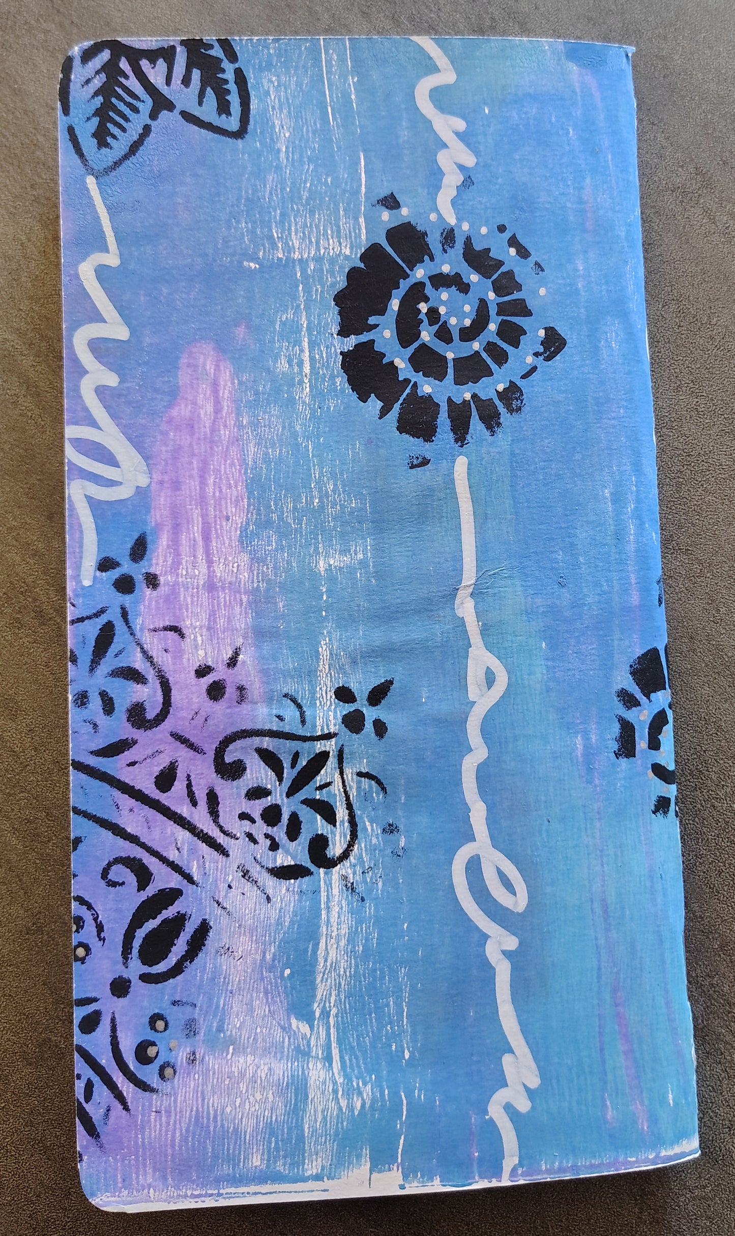 OOAK Gel Printed Traveler's Notebook Wide Inserts, Pocket Notebooks