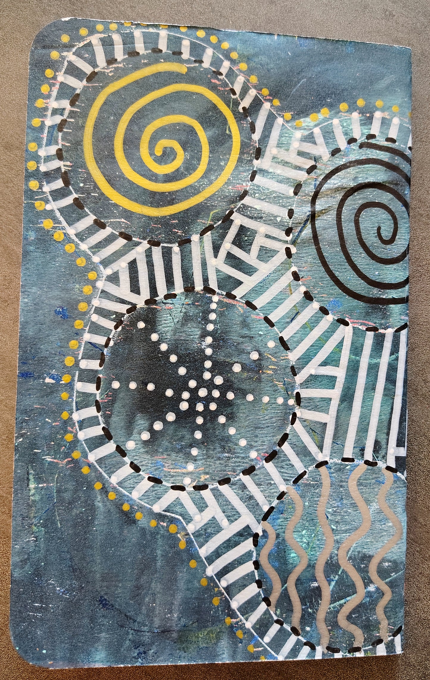OOAK Gel Printed Traveler's Notebook Wide Inserts, Pocket Notebooks