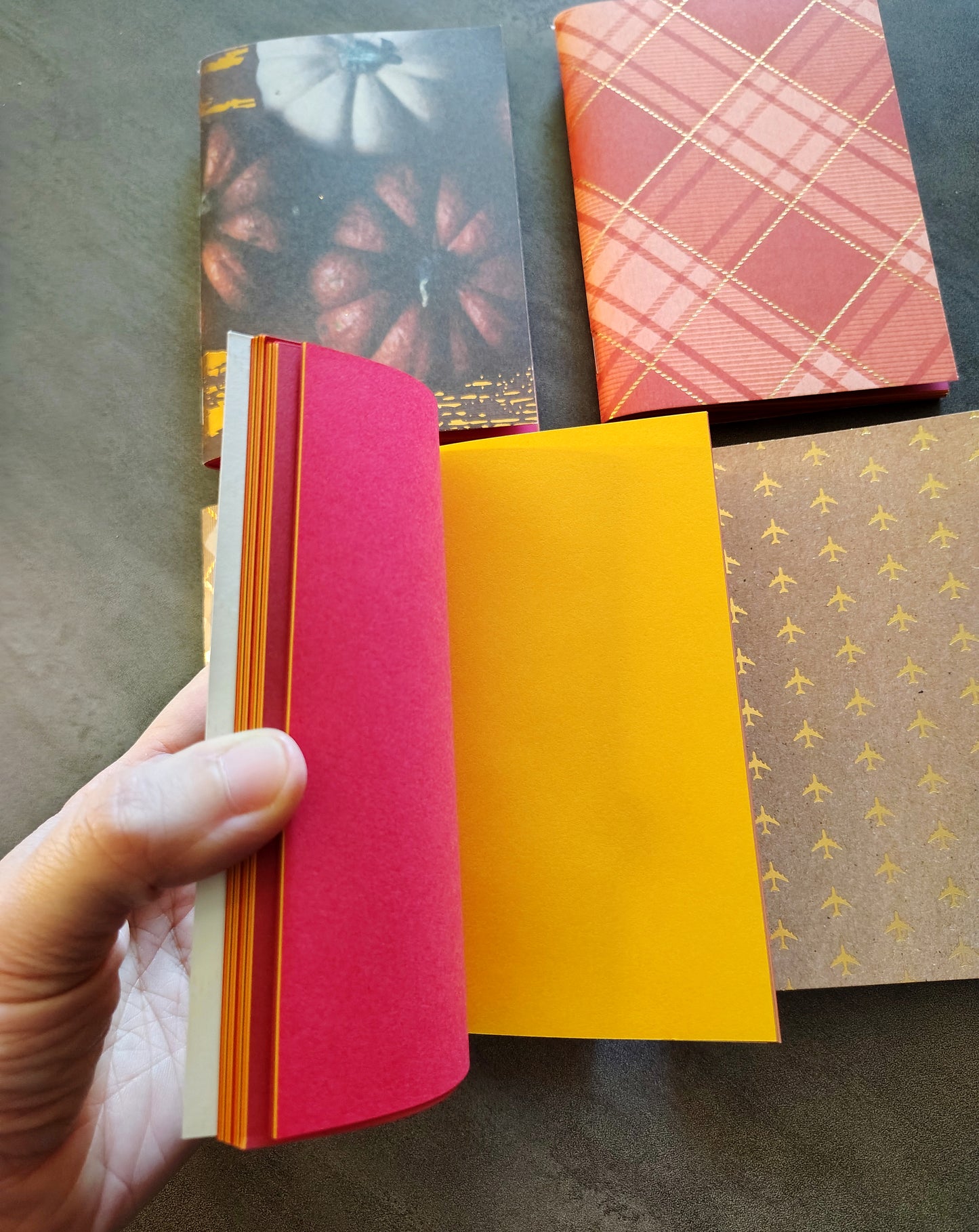 Warm Autumn Red/Orange/Yellow Pages | Field Notes Style pocket notebook