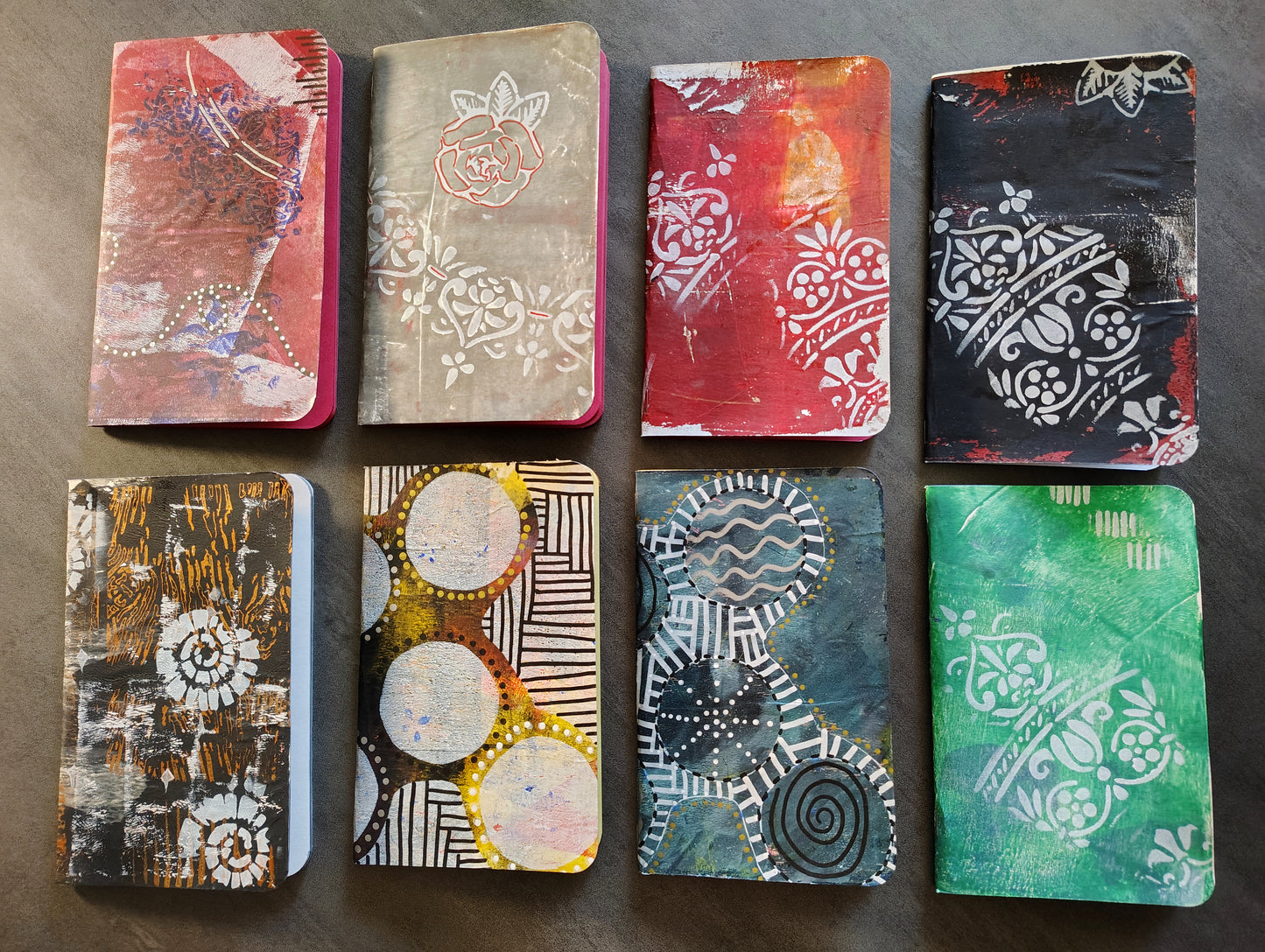 OOAK Gel Printed Traveler's Notebook Wide Inserts, Pocket Notebooks