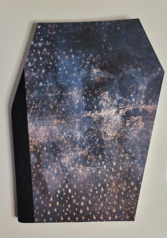 Purple Grungy Scribbles & Black Rose Coffin Decomposition Notebook